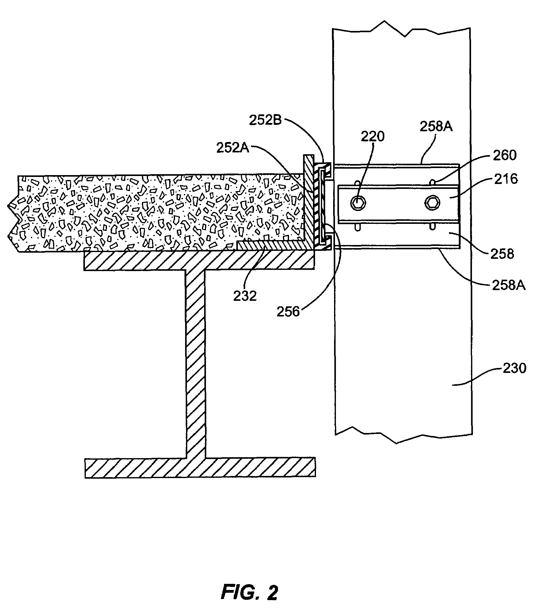 Connector assembly for allowing relative movement between two building members