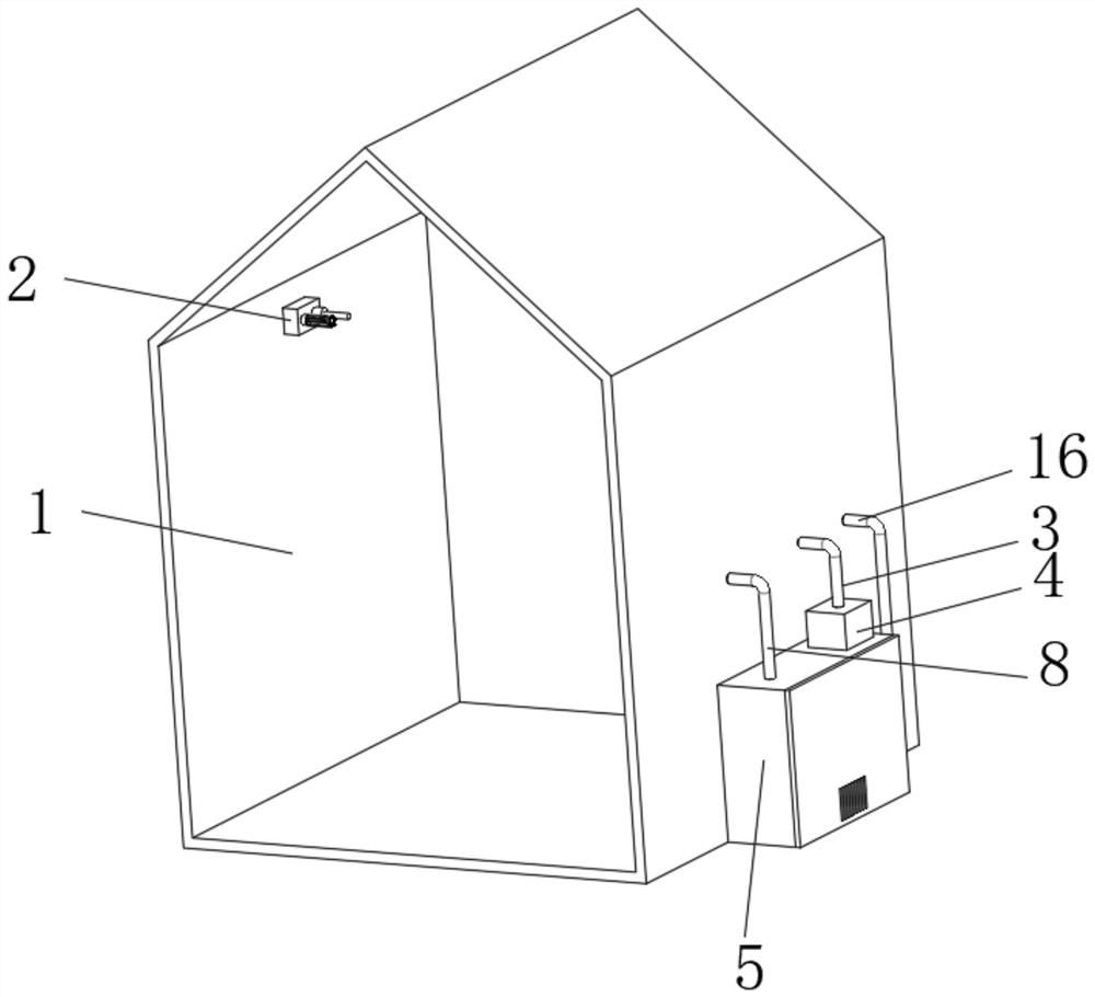 Automatic temperature and humidity control device for experimental animal rearing house