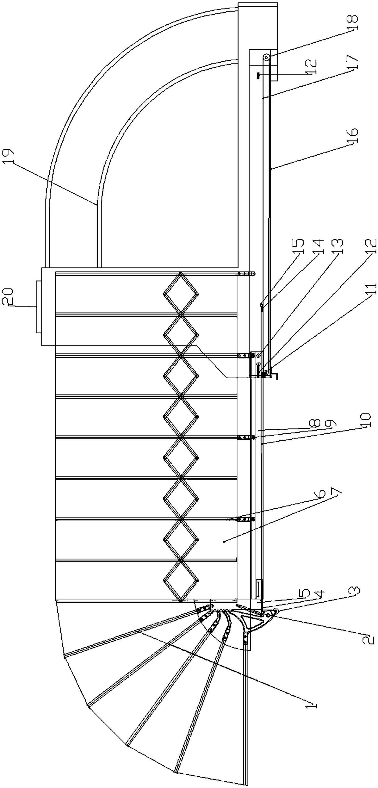 A mobile garage with adjustable length