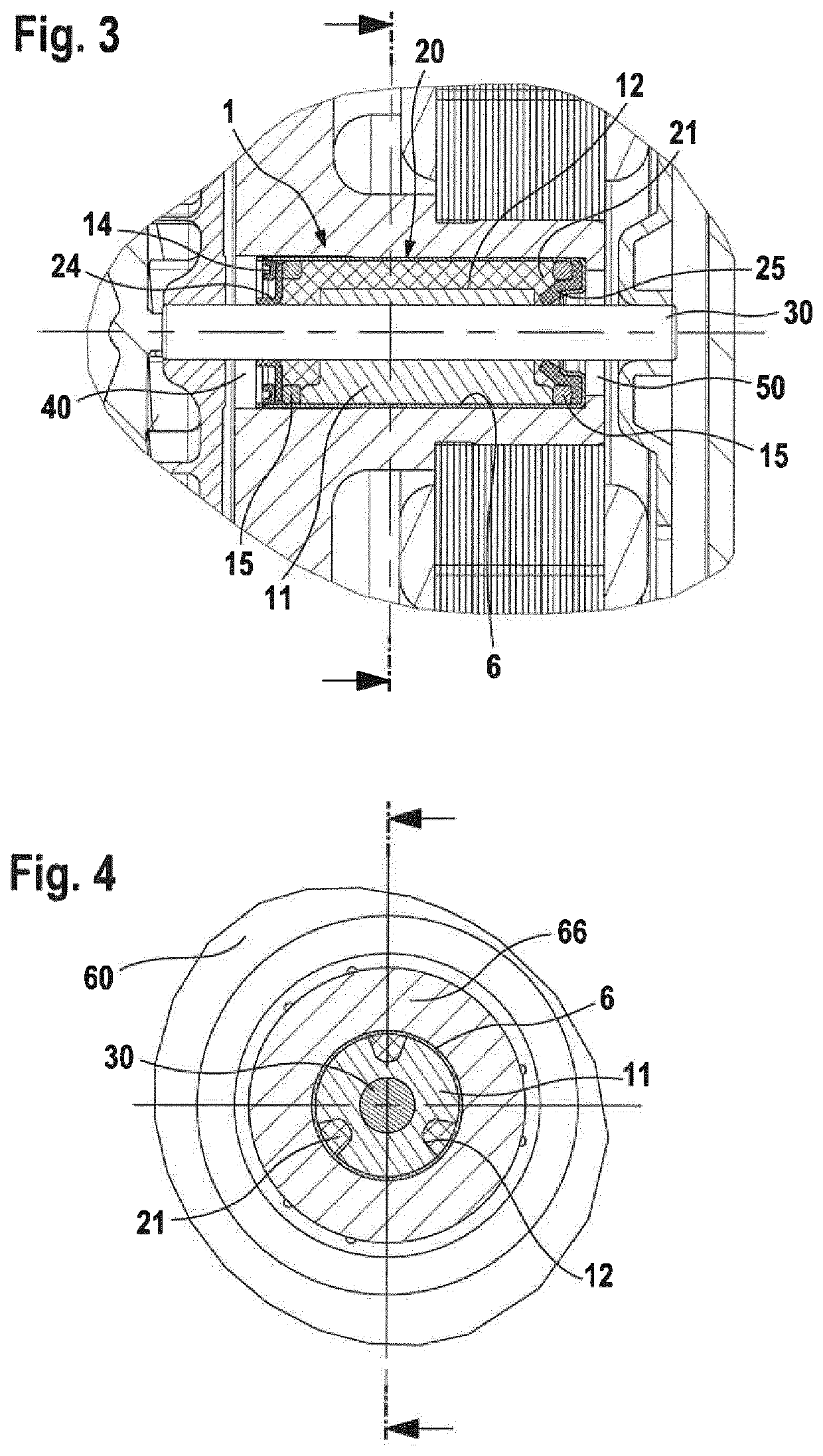 Sliding-contact bearing with a sealing arrangement, and water pump with same