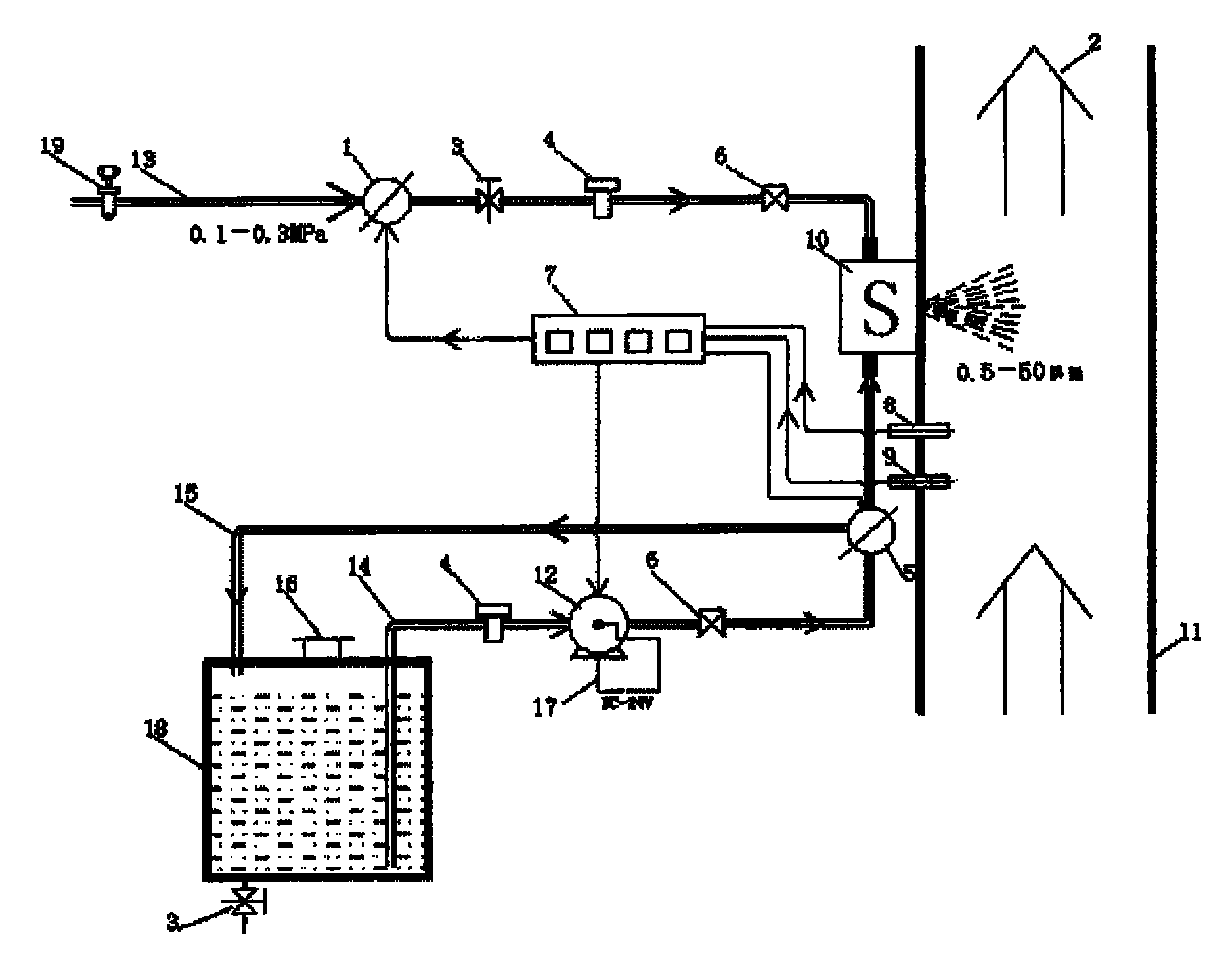 Air-assisted atomized urea reducing agent spraying controlling system of pump power