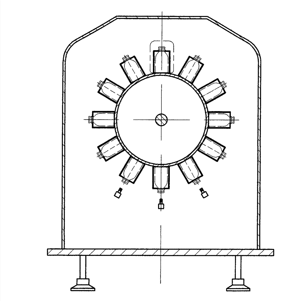 Continuous in-out bottle washing method and bottle washing machine thereof