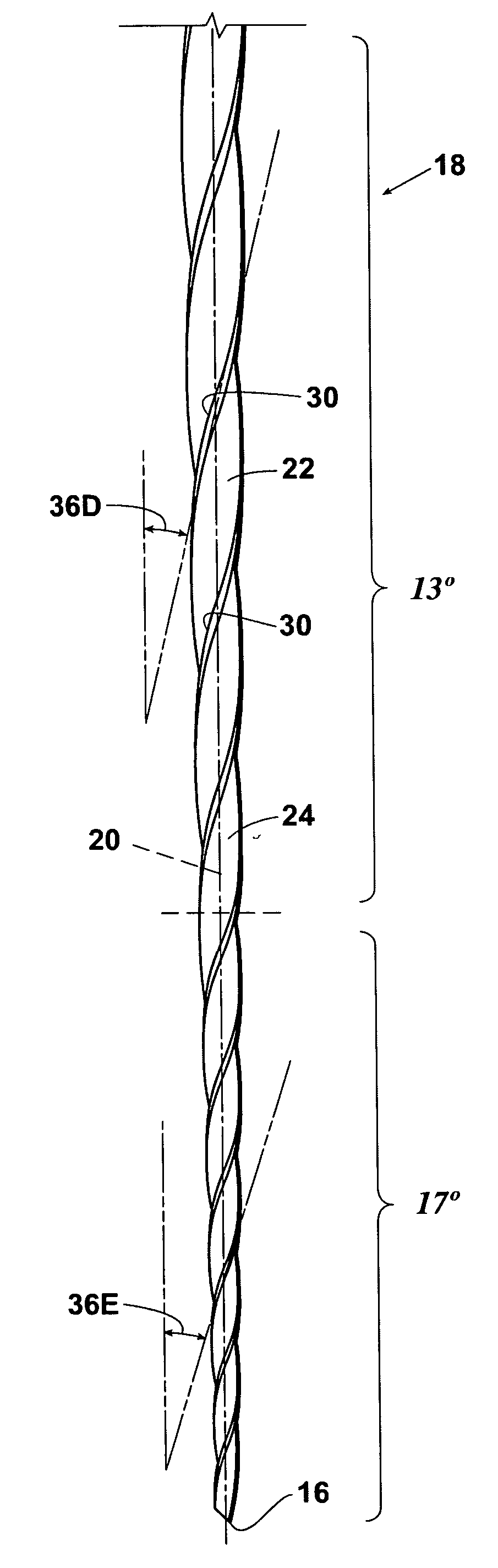 Endodontic files having variable helical angle flutes