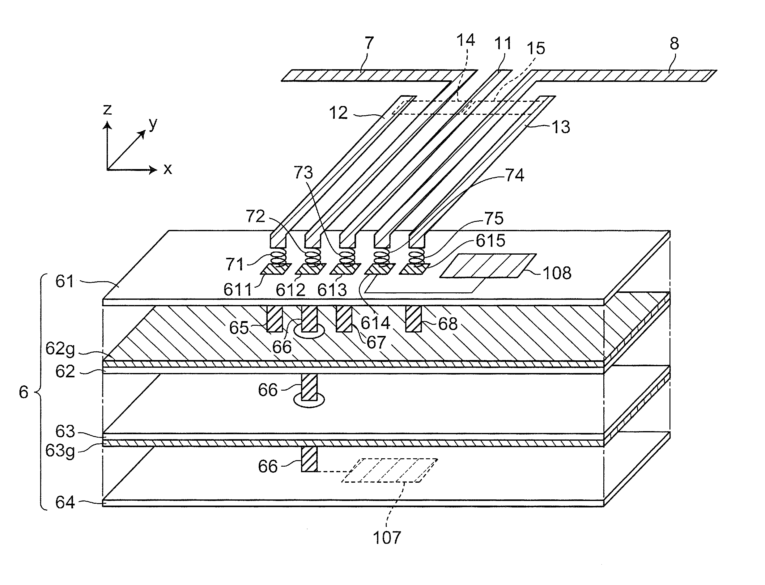 Antenna apparatus having first and second antenna elements fed by first and second feeder circuits connected to separate ground conductors