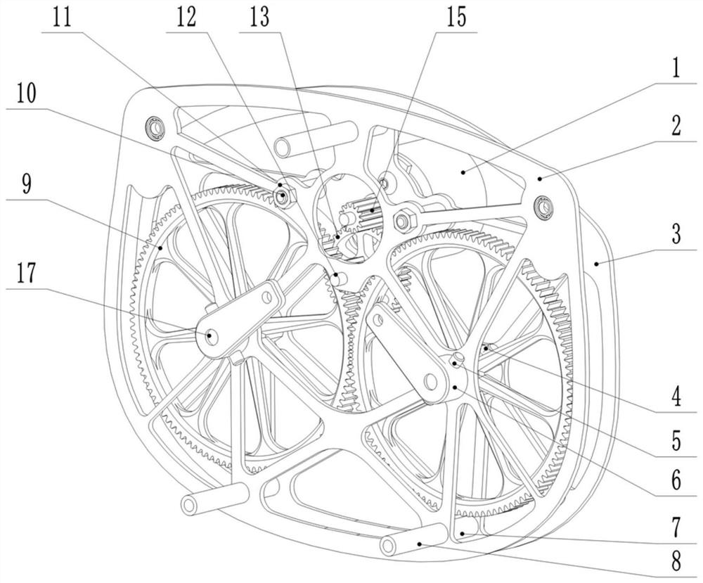 A transmission mechanism of a two-stage flapping-wing aircraft