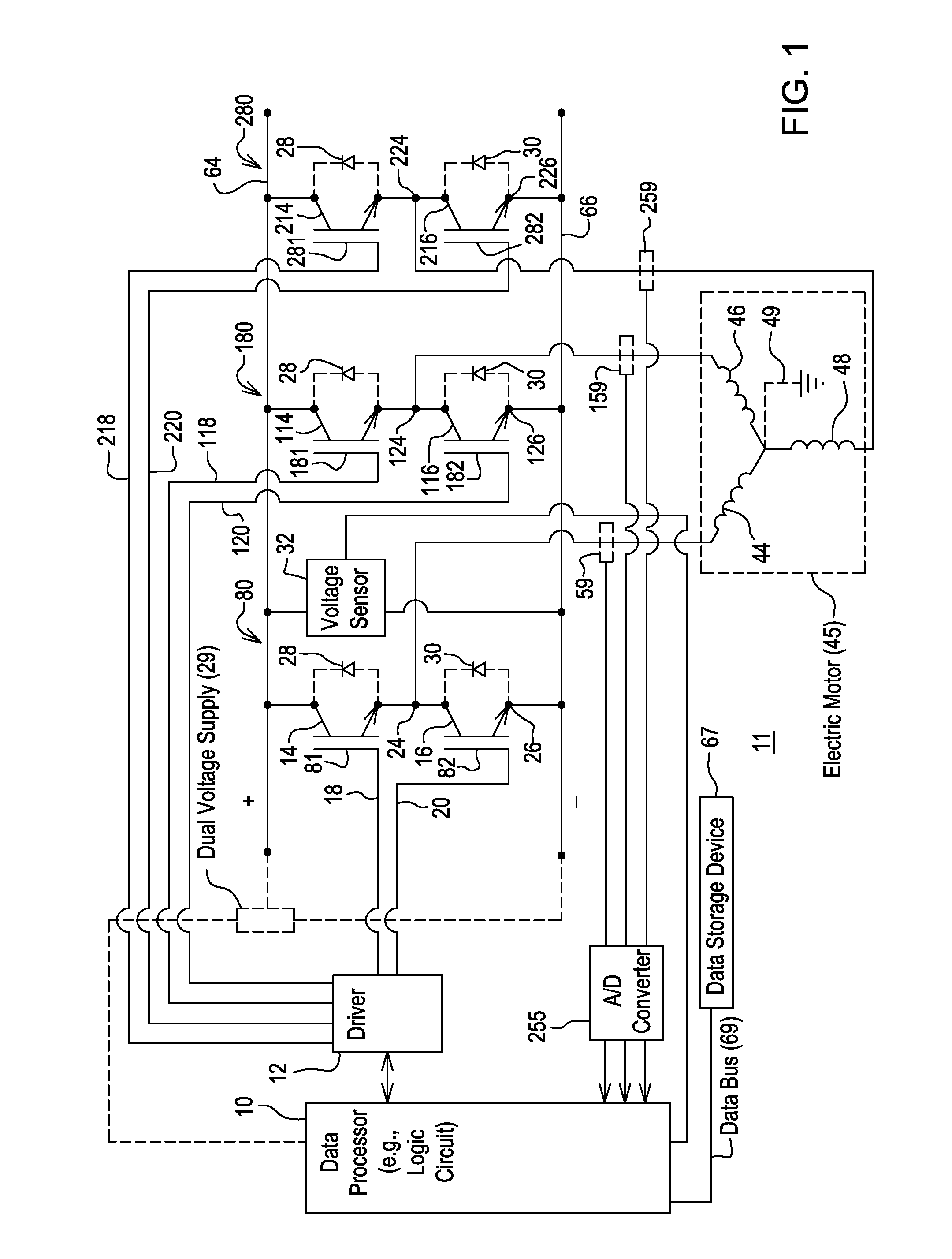 Method and controller for an electric motor with switch testing