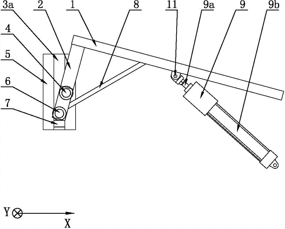 Lifting support plate bracket for receiving material of steel plate shearer