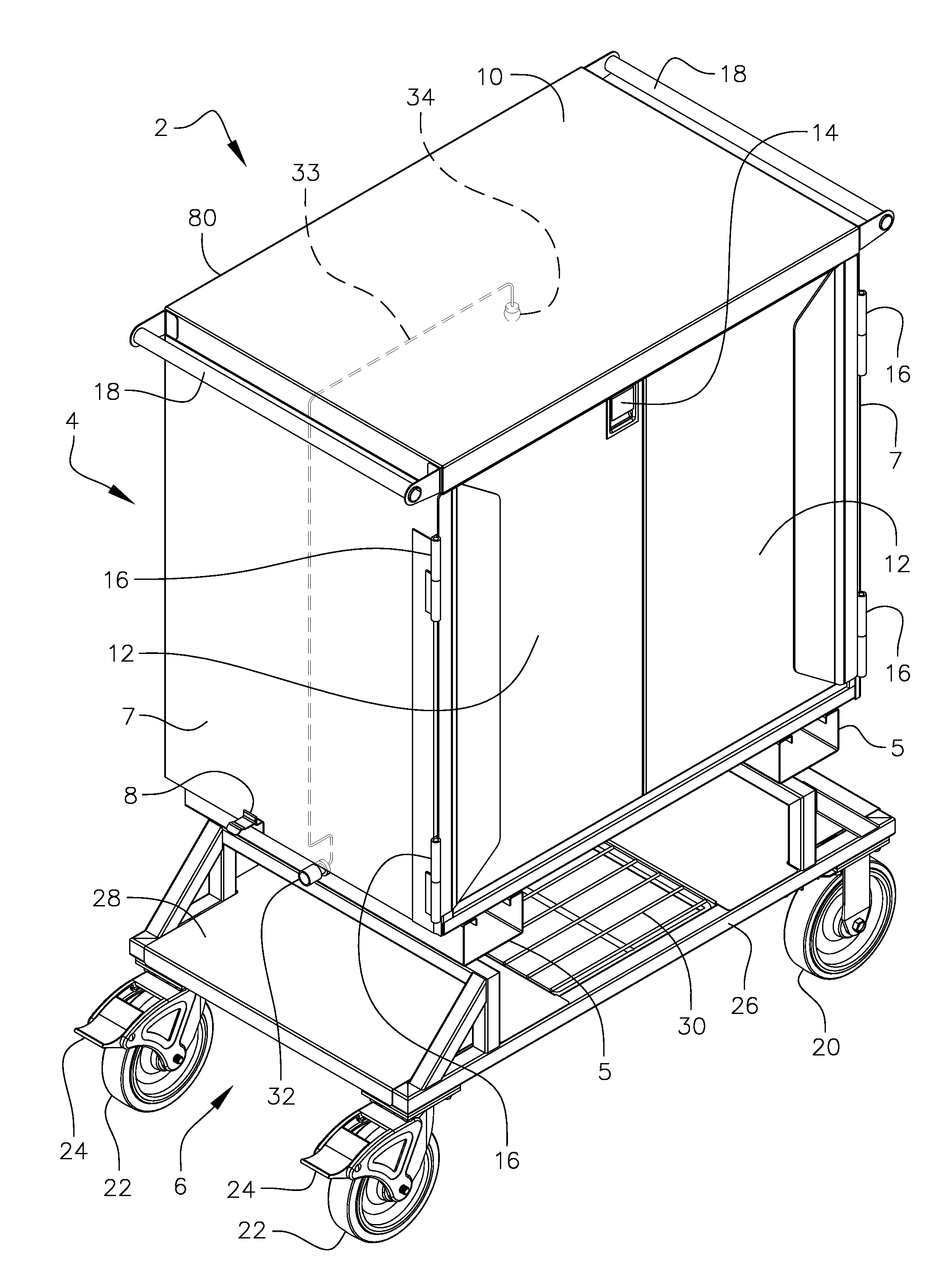 Self-Washing Closable Surgical Case Cart Apparatus, System, and Method