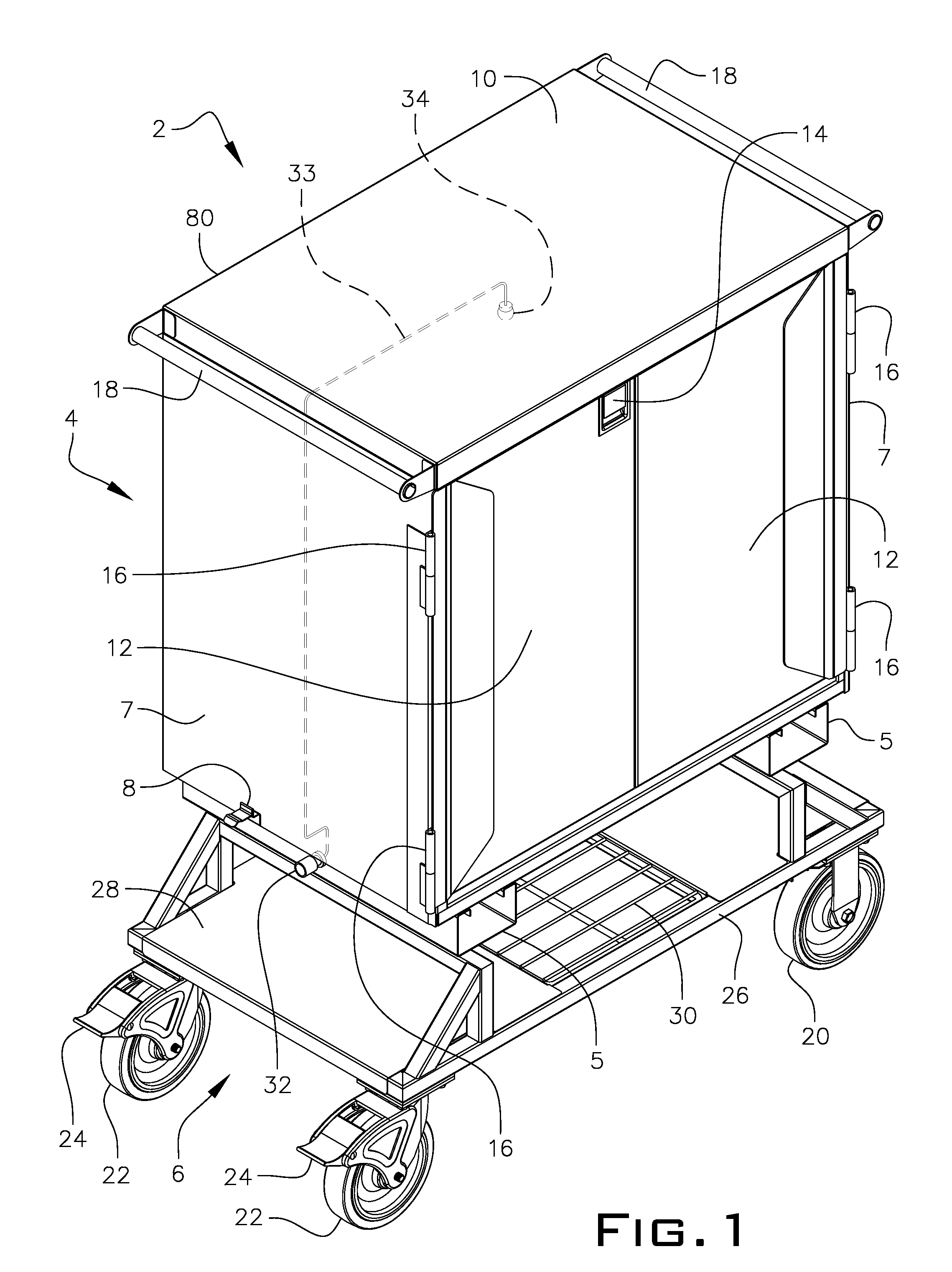 Self-Washing Closable Surgical Case Cart Apparatus, System, and Method
