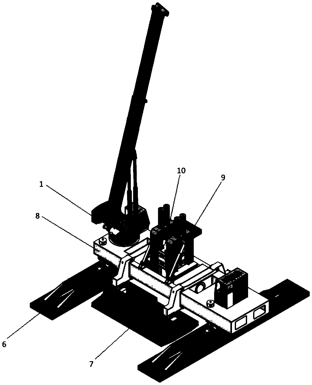 Foundation pit supporting-free prefabricated inclined pile support double-row construction method and construction equipment