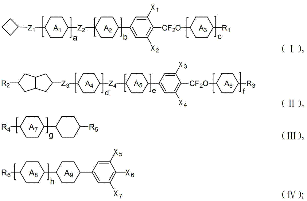 Positive dielectric anisotropy liquid crystal combination with rapid response