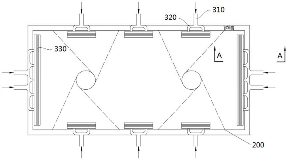 Distributed air curtain device for supercritical CO2 boiler