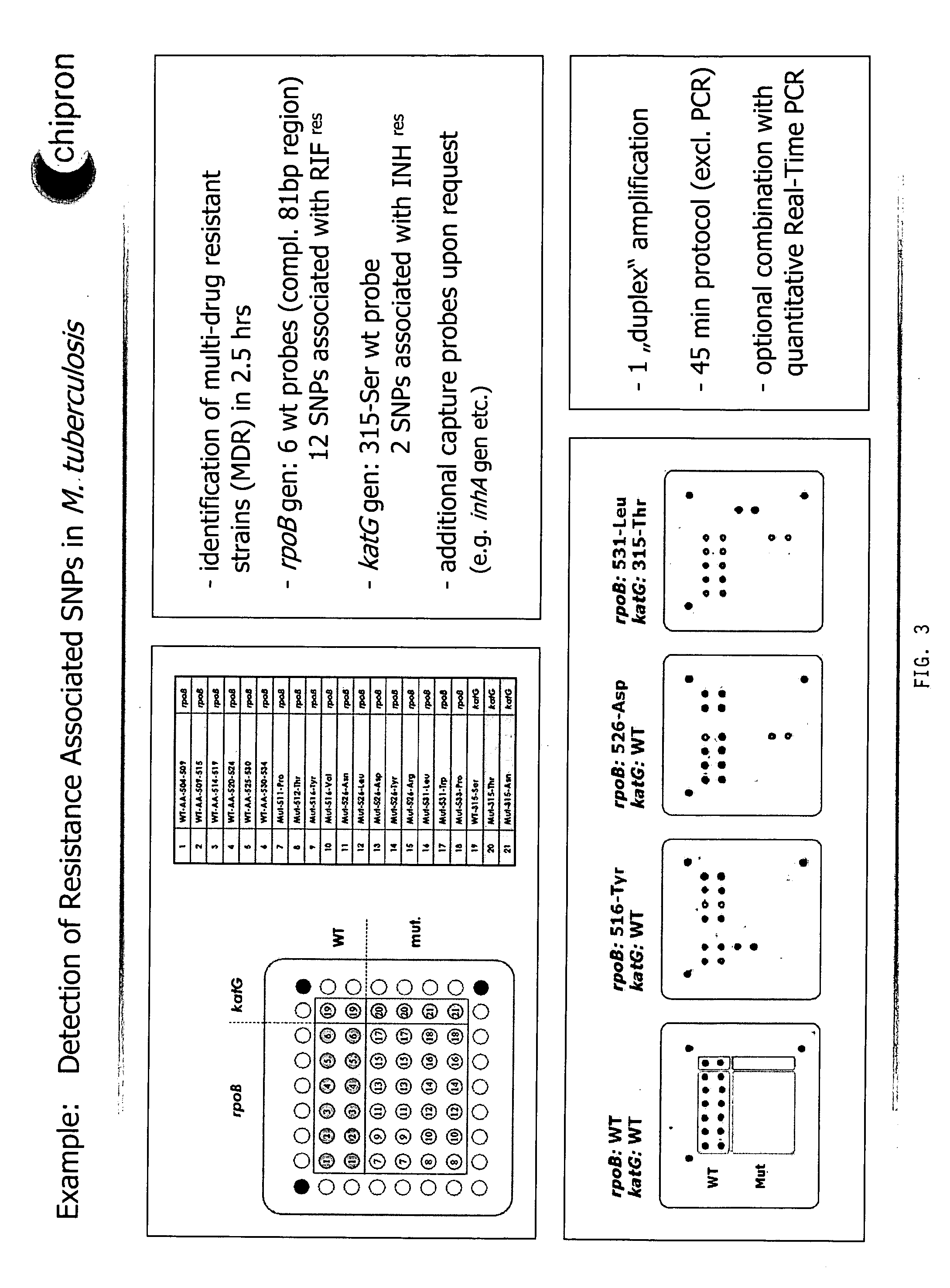 Combination comprising biochip and optical detection device