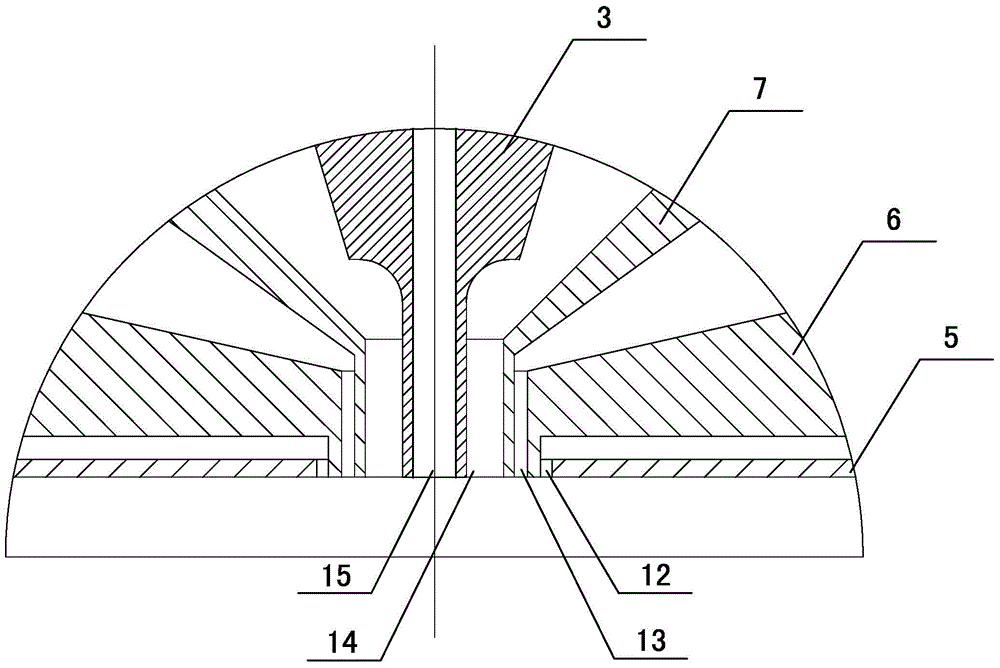 Four-ring-hole spinneret mold for co-spun yarns