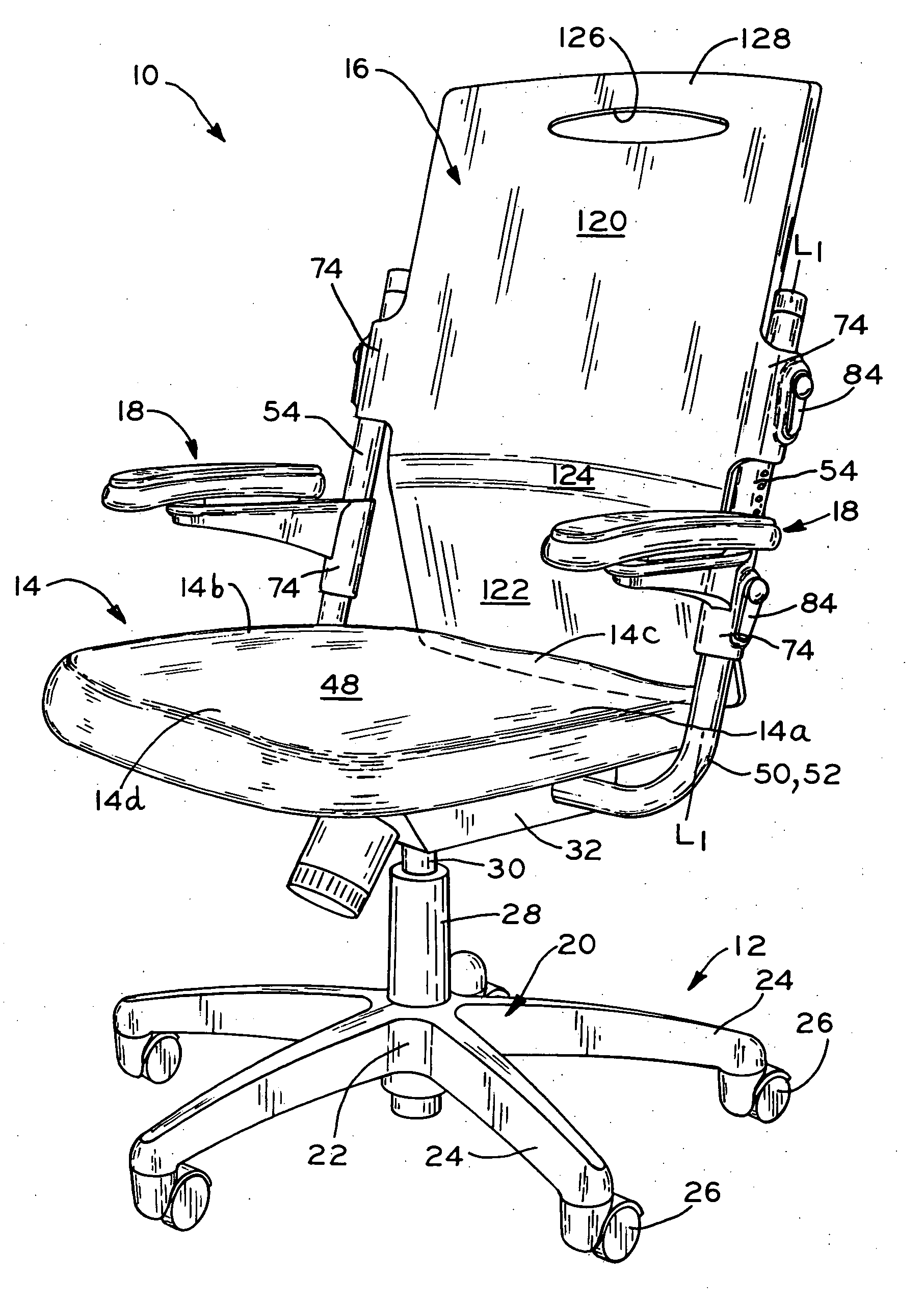 Chair with adjustable armrests and backrest