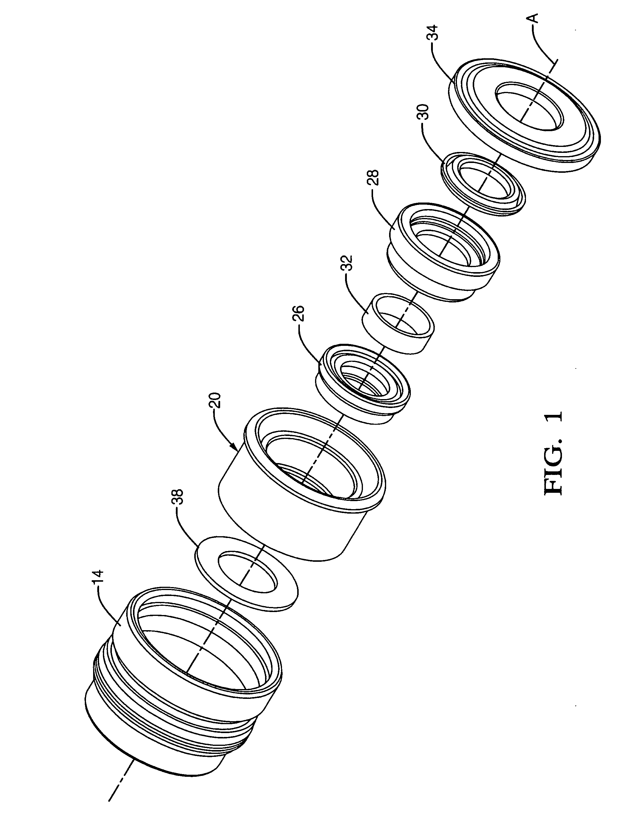 Dual seal rod guide assembly with low friction disc