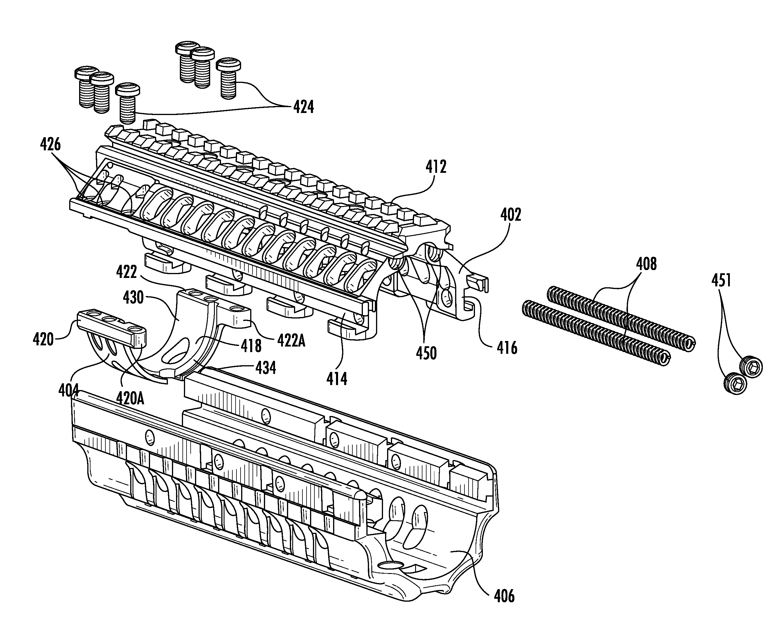 Modular integrated rail system including a dampening device