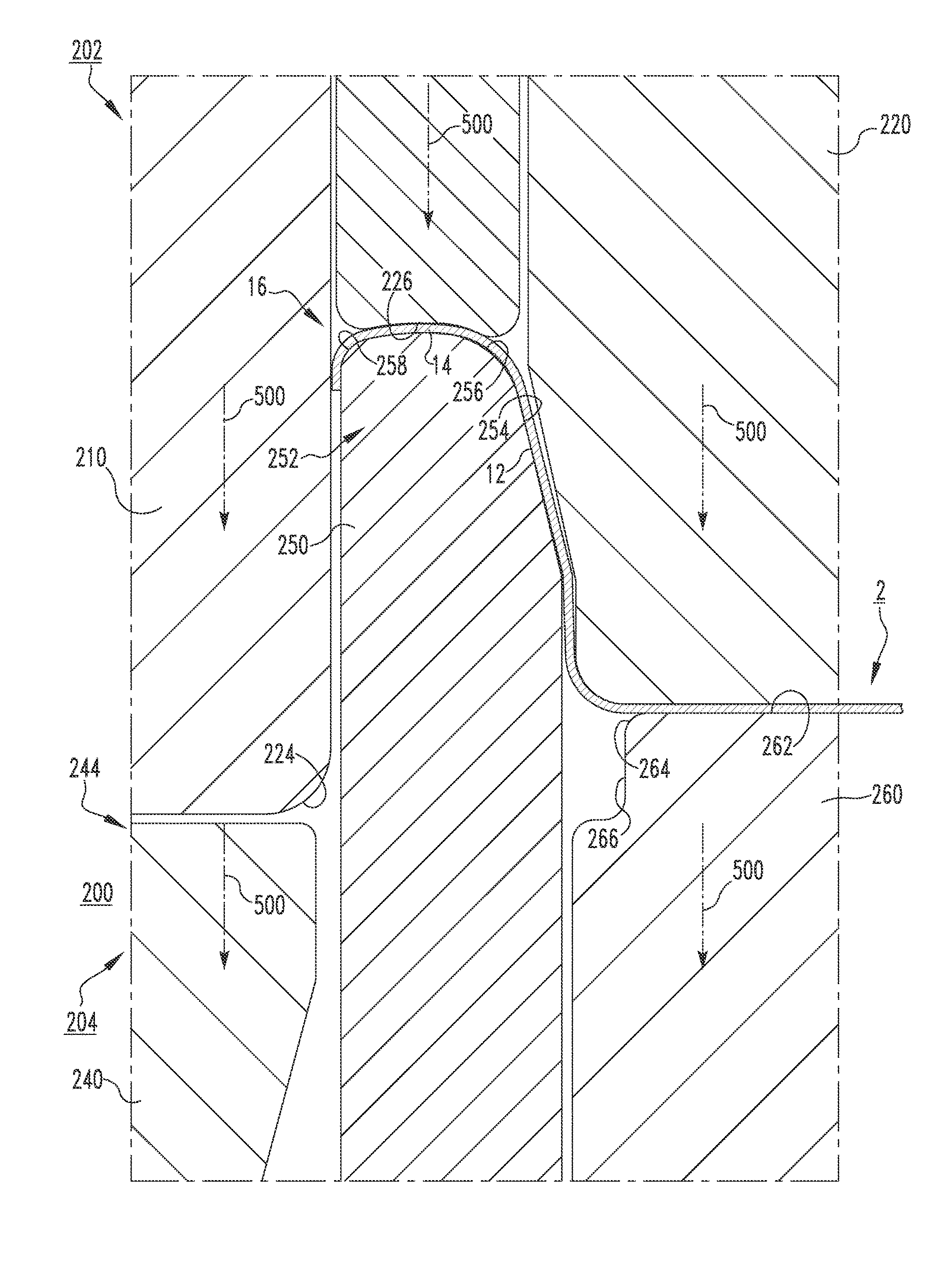 Container, and selectively formed shell, and tooling and associated method for providing same