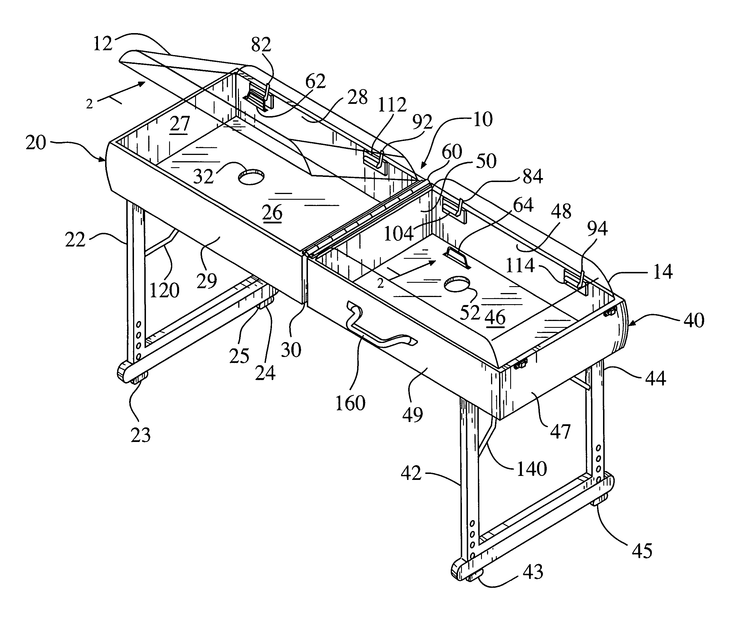 Portable convertible ice cooled serving table