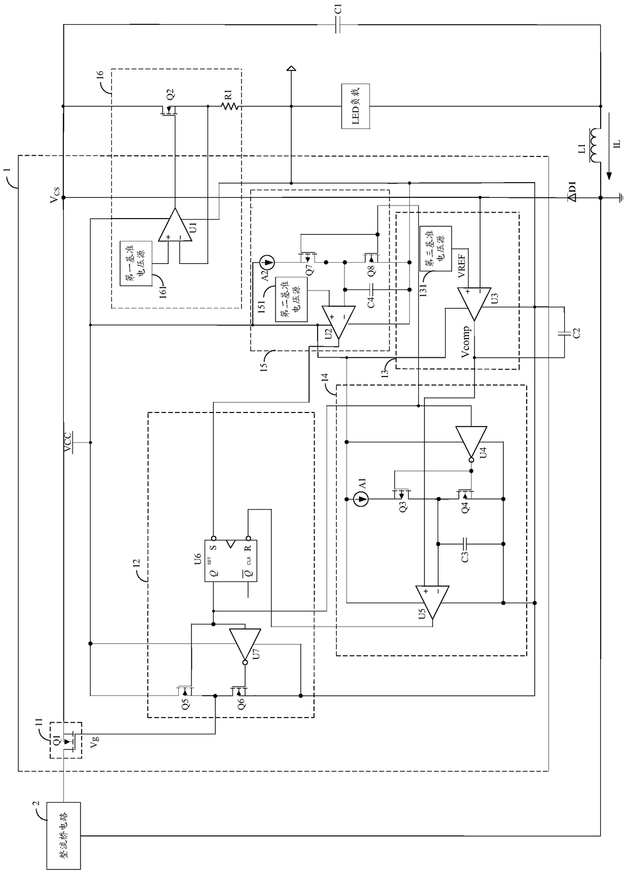 A high power factor constant current control circuit and led lighting equipment