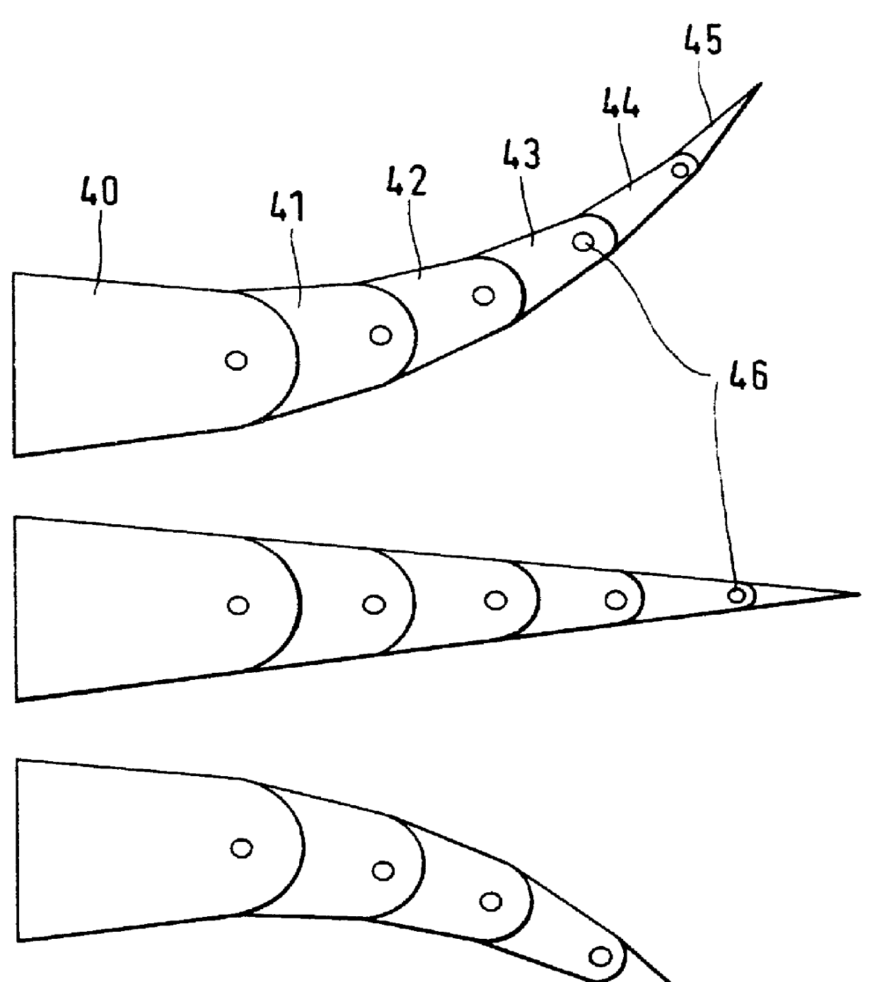Aerofoil profile with variable profile adaptation