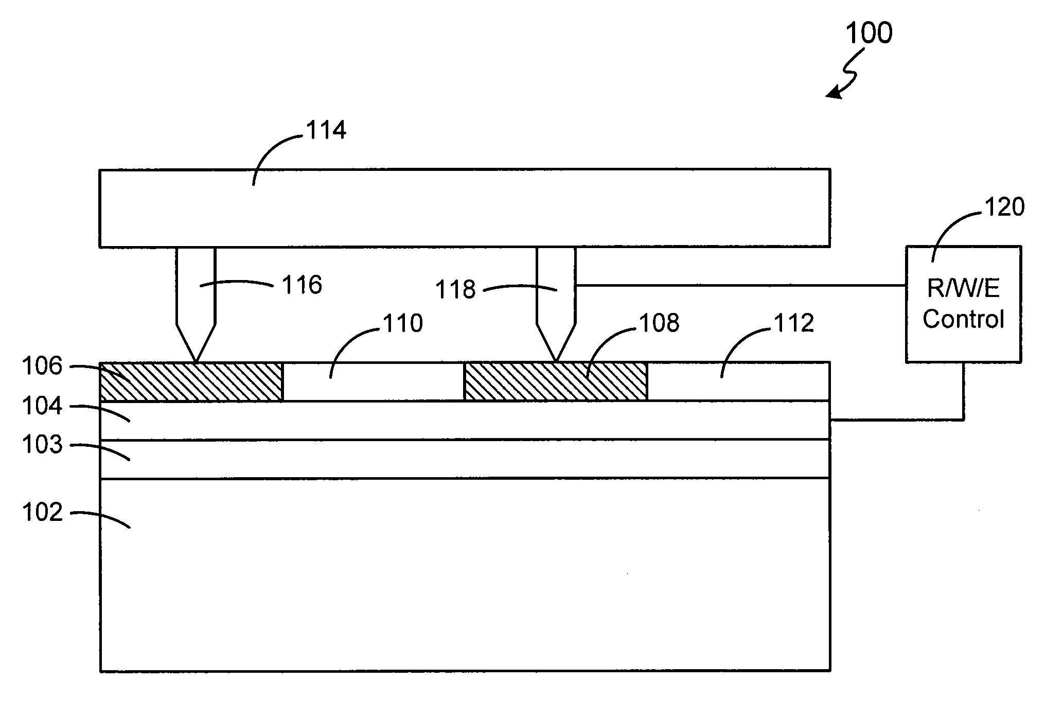 Probe storage device, system including the device, and methods of forming and using same