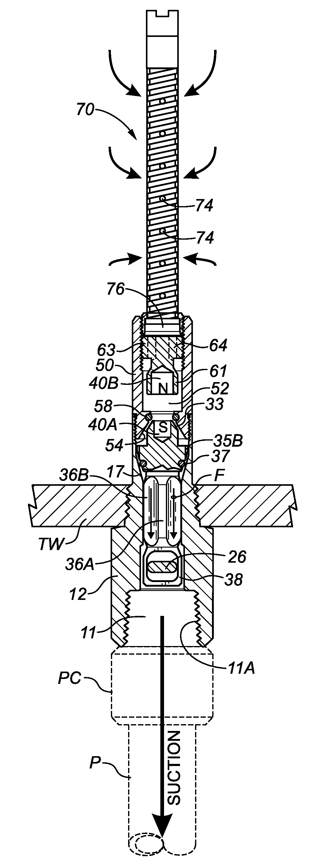 Dual-direction in-tank magnetic safety valve