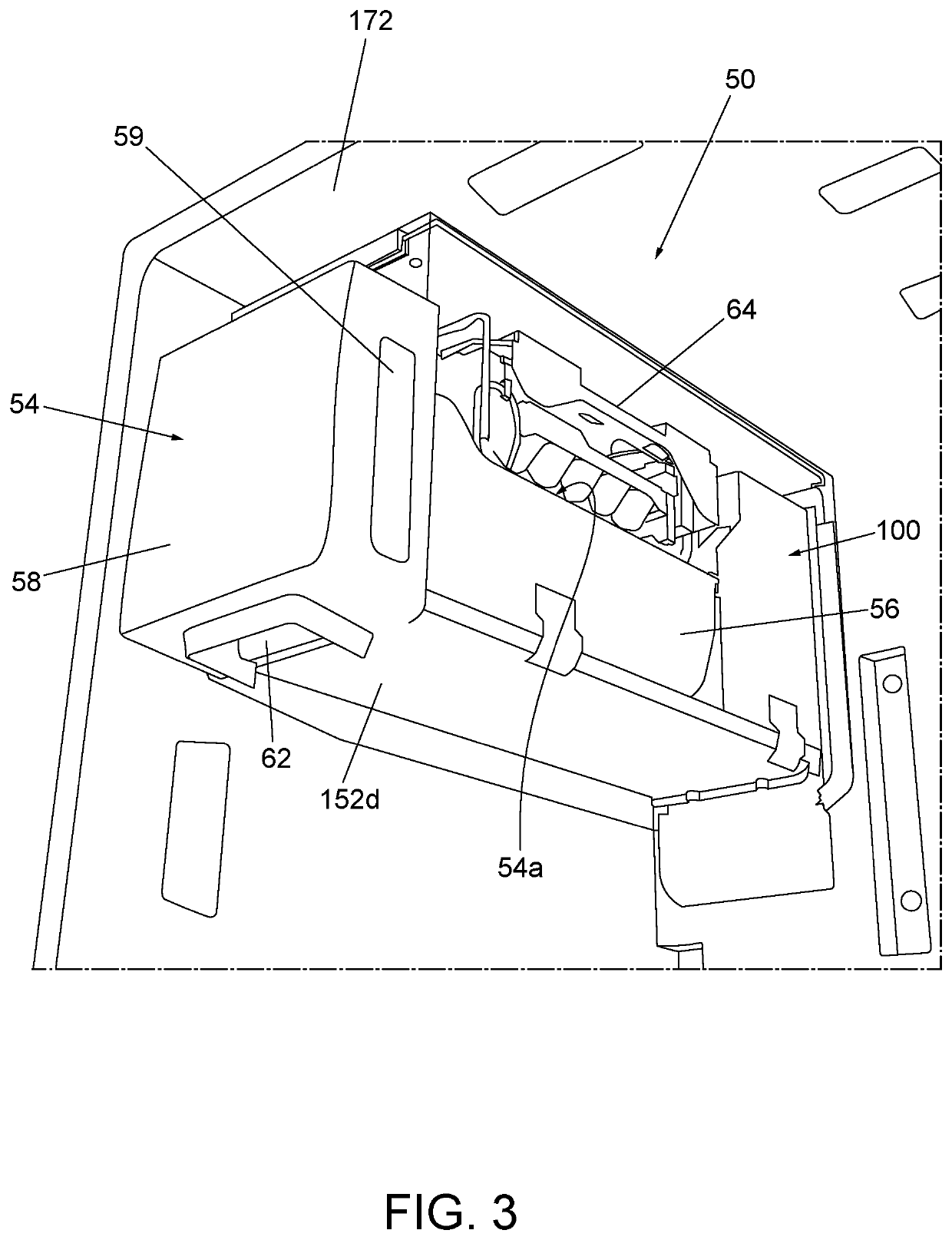 Refrigeration appliance with slim ice maker