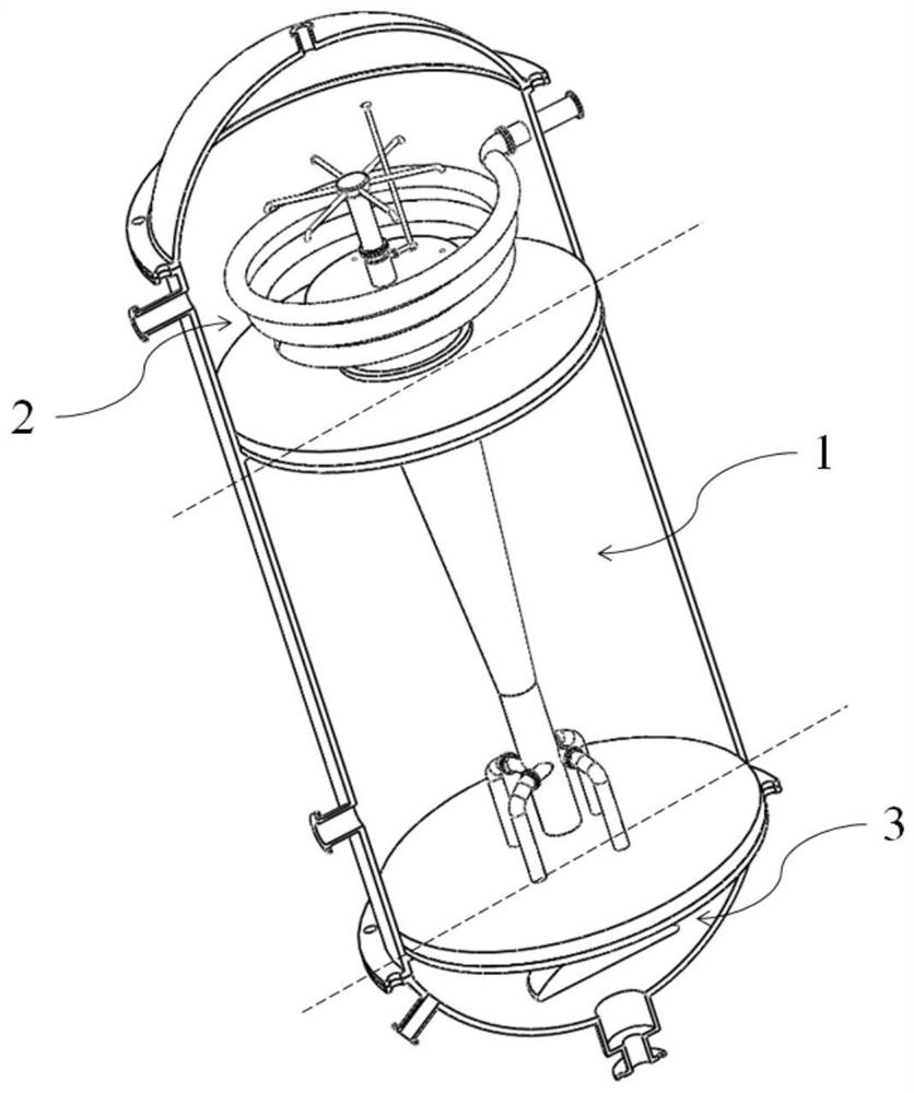 Integrated gas-liquid-solid continuous separation device