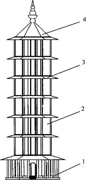 Rectification speed increasing tower used for vertical axis wind turbine