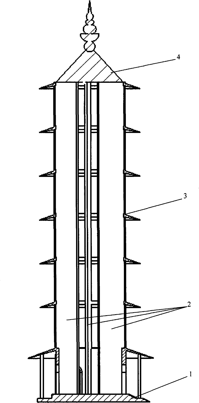Rectification speed increasing tower used for vertical axis wind turbine