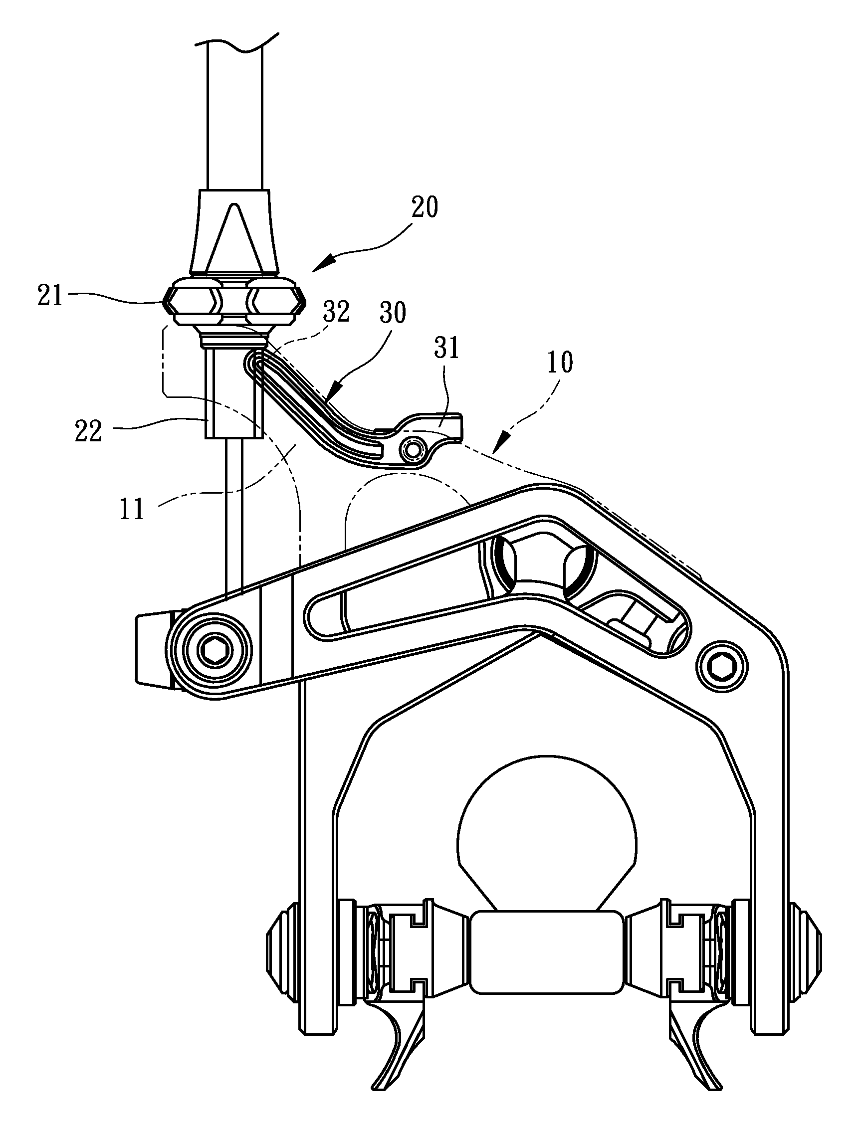 Quick-release device of a bicycle brake cable