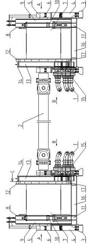 Novel large-tonnage duplex luffing mechanism used for pile-surrounding type crane