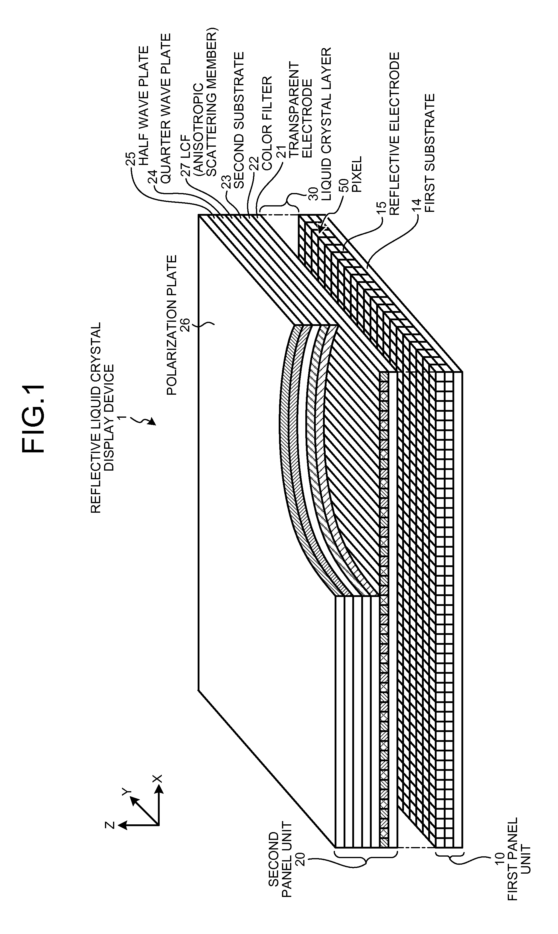 Reflective liquid crystal display device and electronic apparatus provided therewith