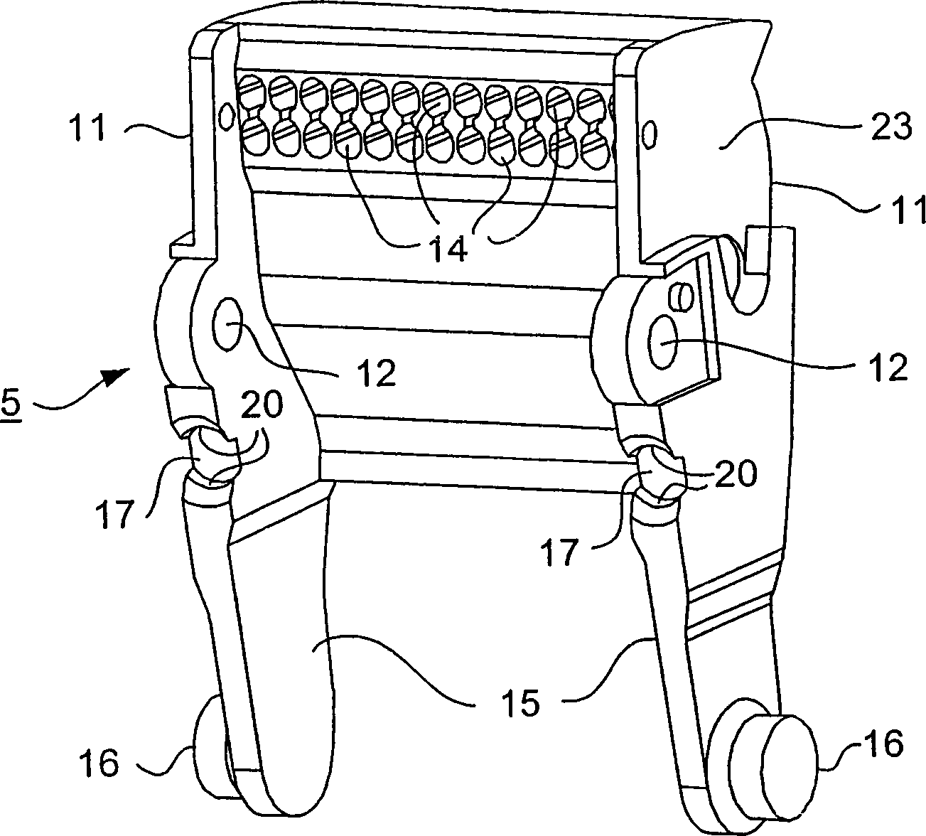 Low-voltage circuit breaker composing a switching chamber and a displaceable contact bearer