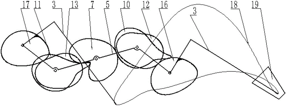 Concave-convex conjugated-Fourier planetary gear train seedling fetching mechanism
