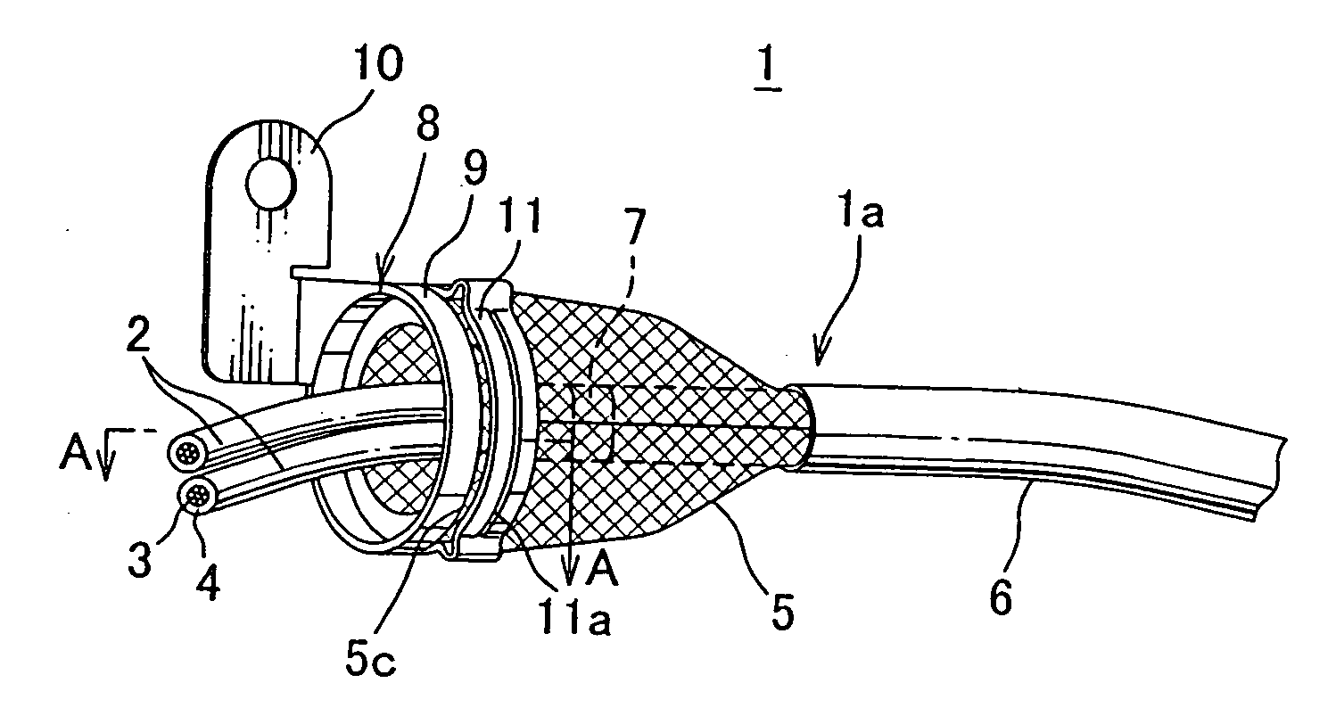 Shield wire, method for processing terminal treatment of braid of the same and apparatus for processing terminal treatment of braid of that