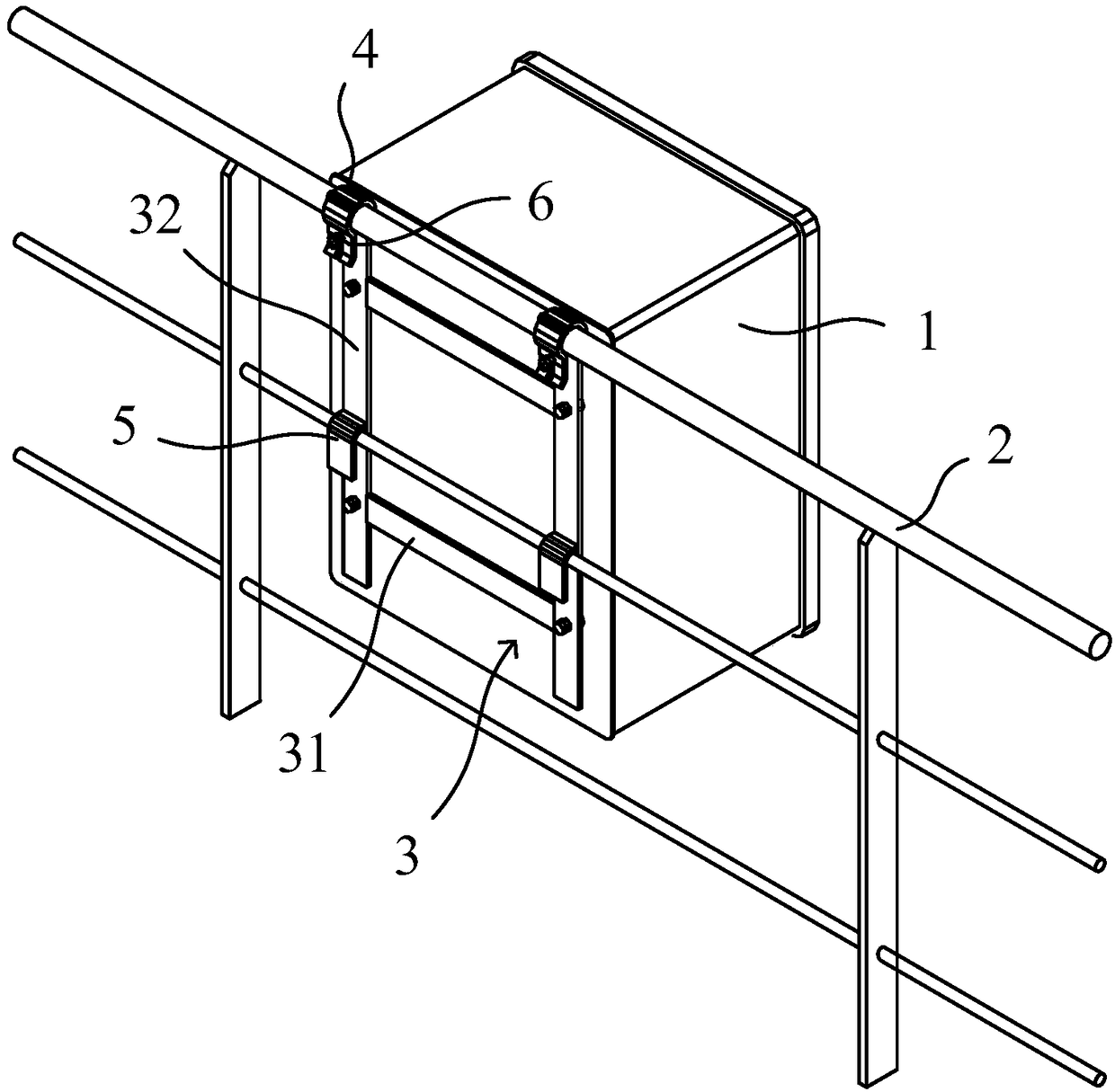 Movable hose box supporting frame