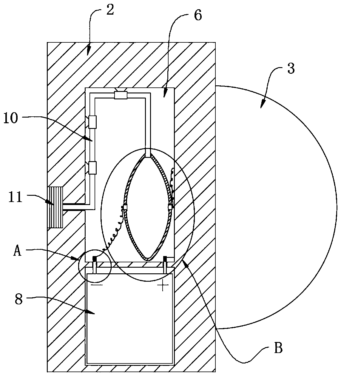 Air pressure type building outer wall protection plate looseness detection device