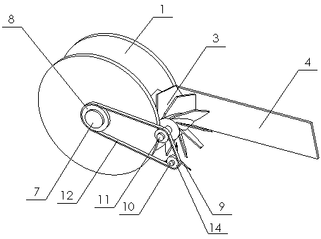 Soil removing device for belt pulley of agricultural machine