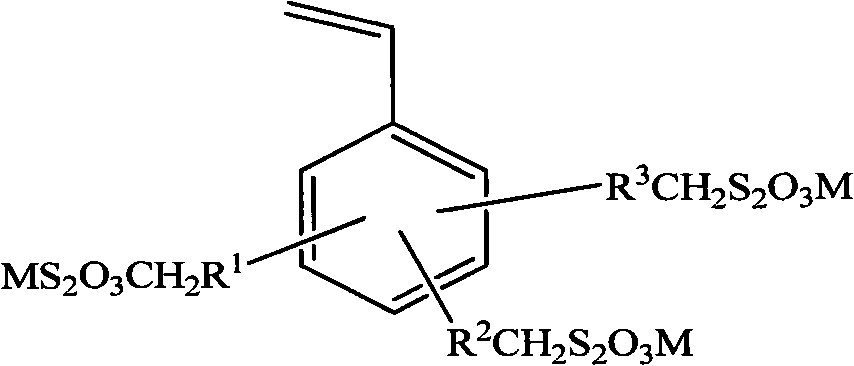 Styrene monomer containing alkyl sodium (potassium) thiosulfate and preparation method thereof