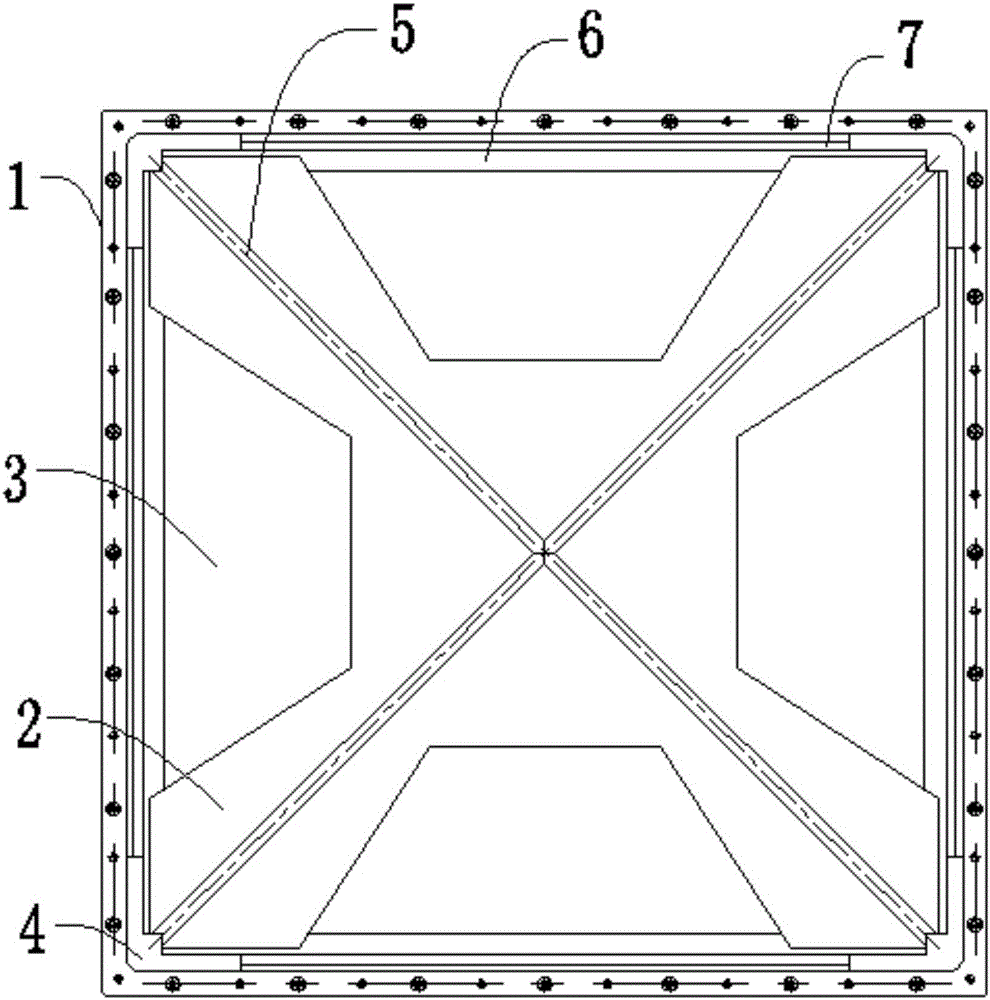 Box-type fragile protective cover structure with large positive-negative pressure difference