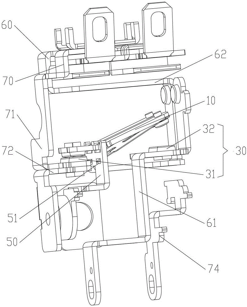 Linkage composite brake structure of switch, switch and electric tool