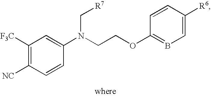 Benzonitryl and nitrobenzyl derivatives that modulate androgen receptors