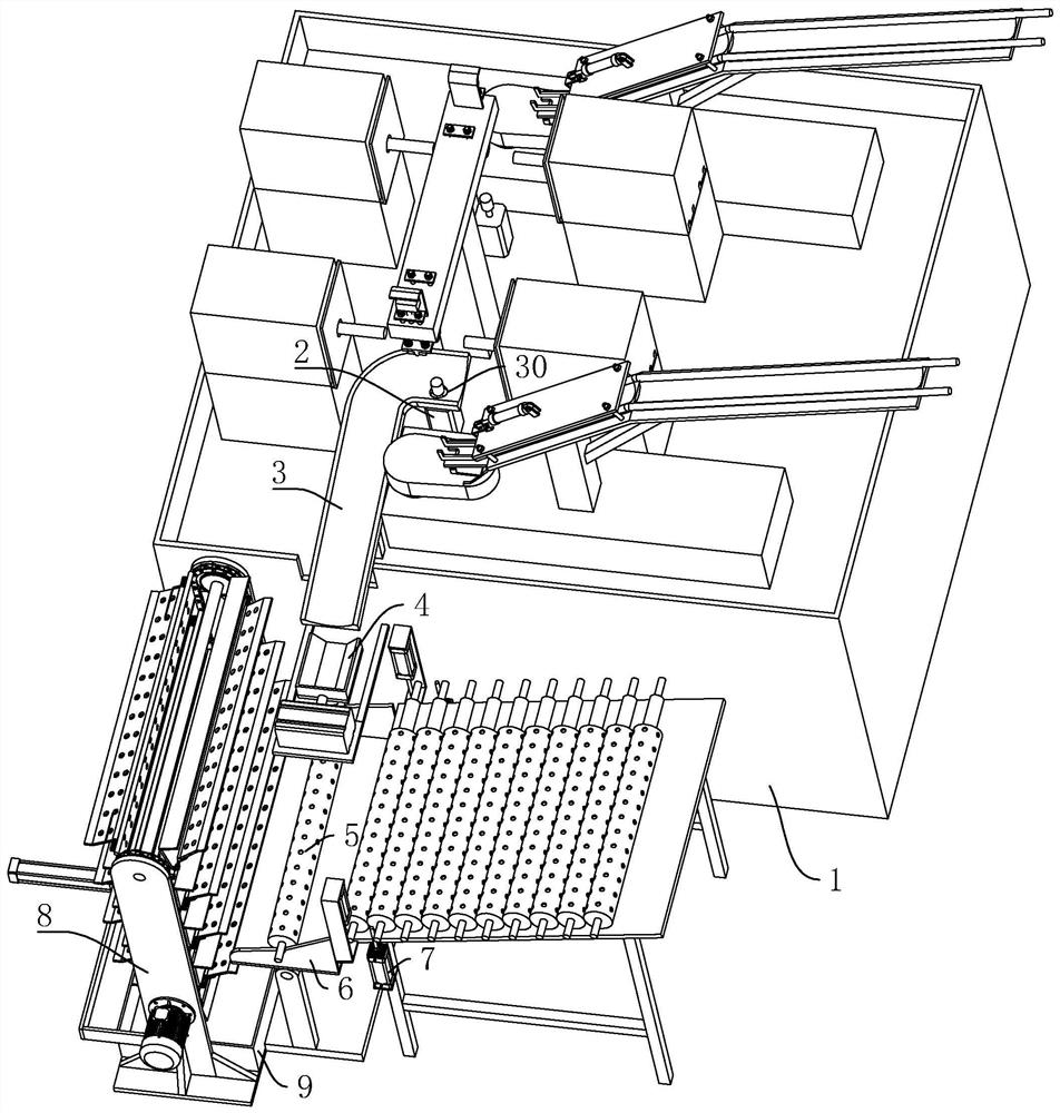 Output device for fully automatic drilling machine for fasteners