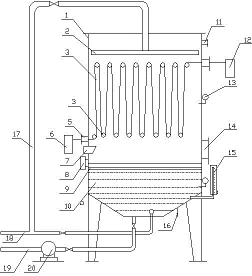 Method for producing kombucha beverage by liquid spraying fermentation tower filled with non-woven fabric