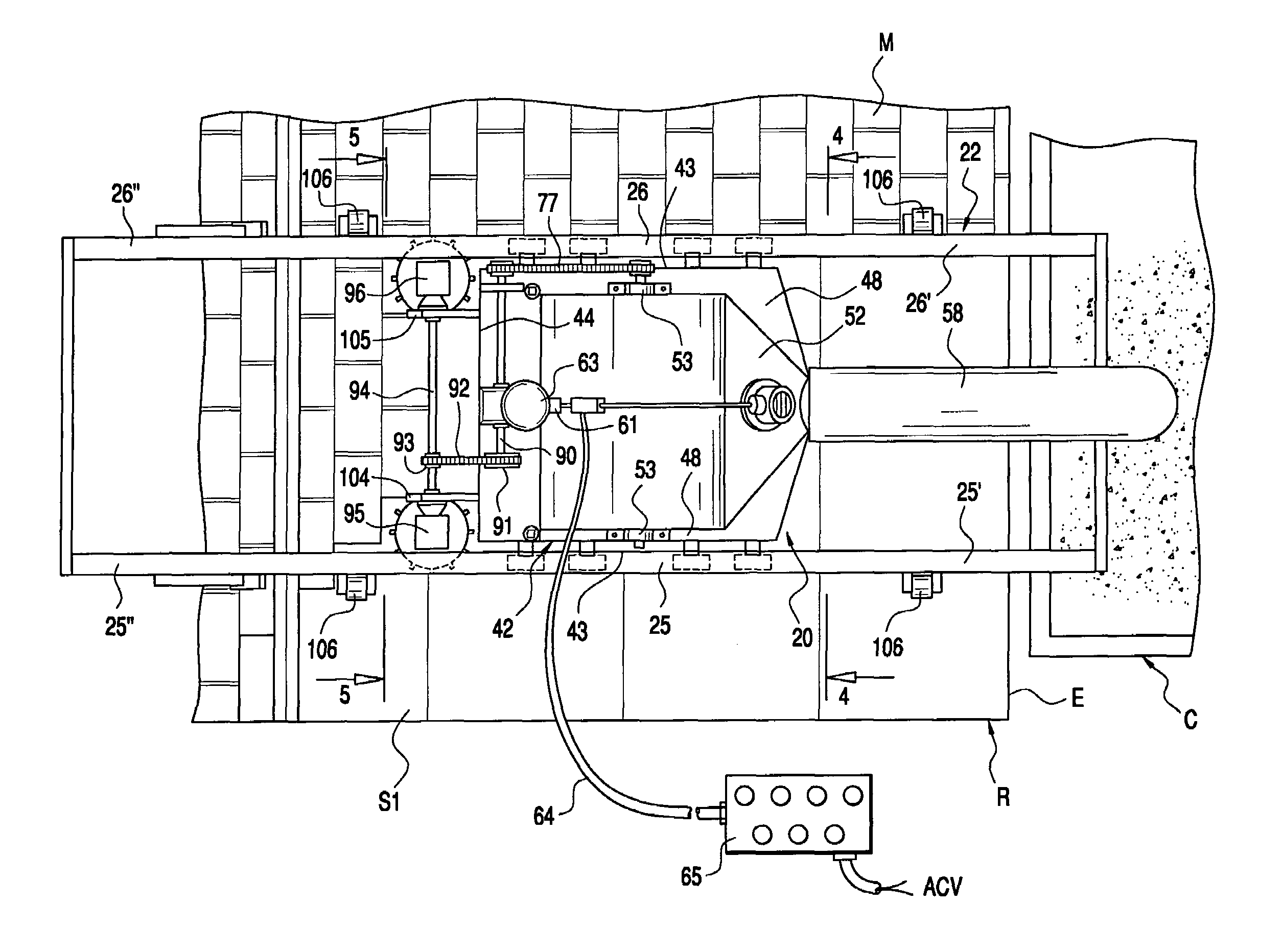 Automated roofing material removal machine and method