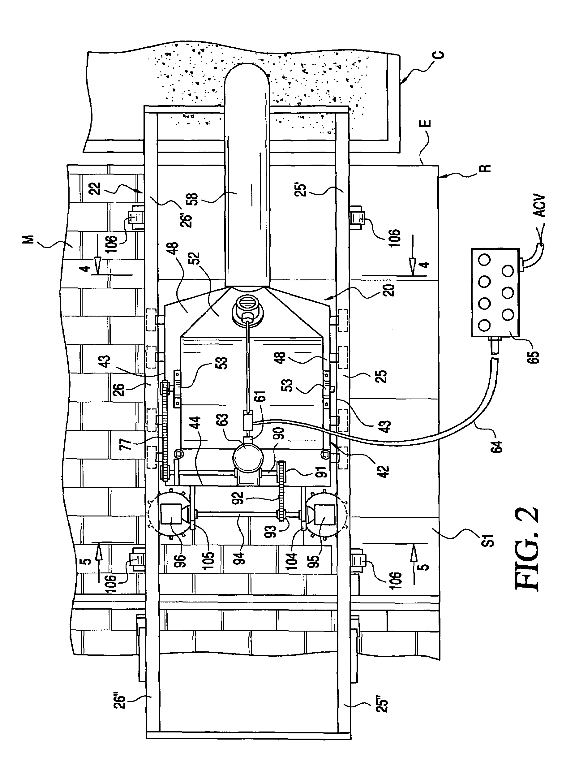 Automated roofing material removal machine and method