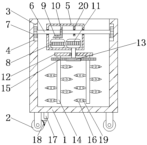 Stirring device for processing plastic products