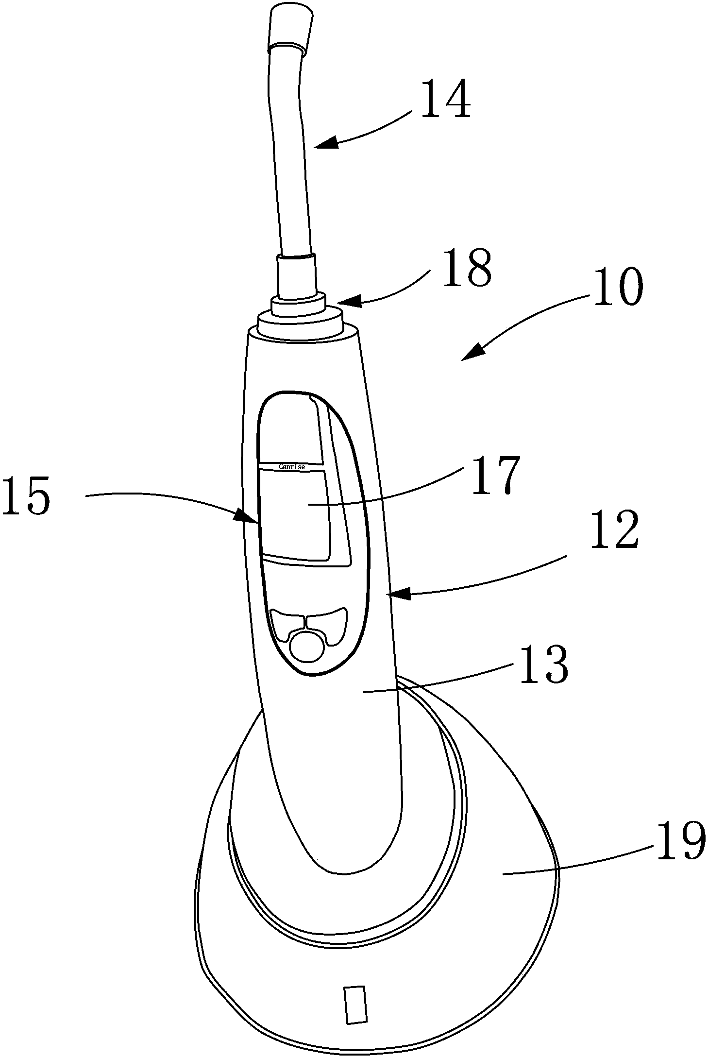 Light-guide end for hand-held curing lamp device, curing lamp system for dental and method for curing composite dental material